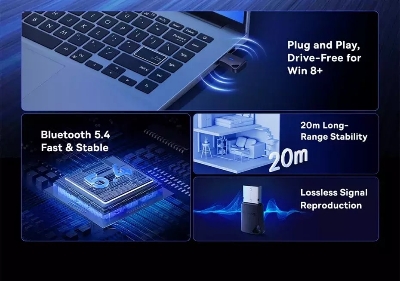 Picture of Baseus Bluetooth Receiver Encok BA04+ 5.4 Version 20M Long Distance Connection