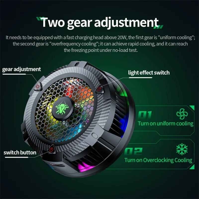 Picture of PLEXTONE EX1 Pro RGB Mobile Phones Cooler Professional Game Player Hurricane Turbofan Cooler Magnetic Mobile Phone Radiator Portable Fast Cooling Fan USB-C Powered Heat Sink