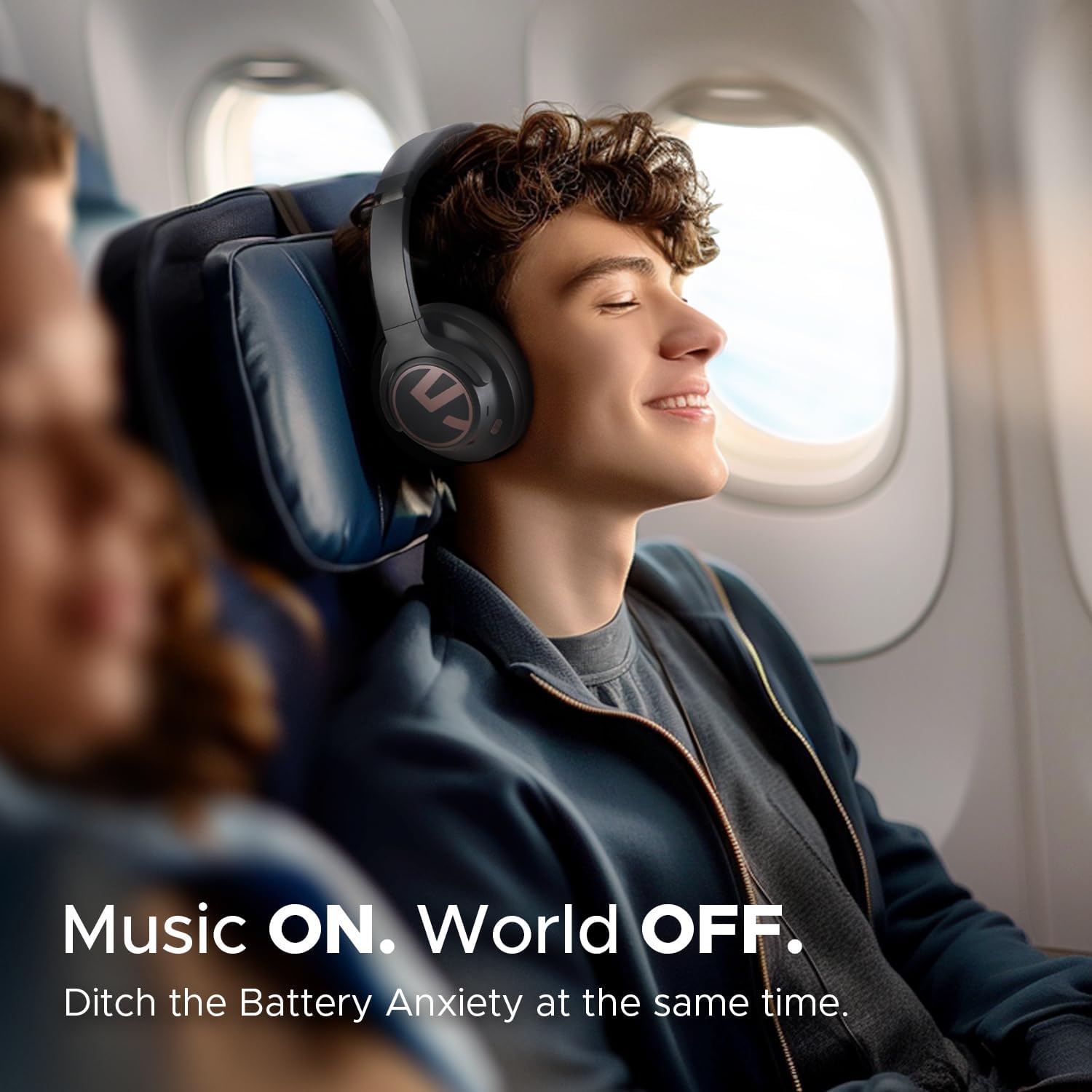 Picture of SoundPEATS Space Hybrid Active Noise Cancelling Headphones, Wireless Over Ear Bluetooth Headset, 123H Playtime, Hi-Res Audio Wired, APP Custom EQ, Deep Bass, Comfort Ear Cups, for Home Office Travel