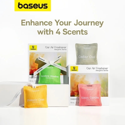 Picture of Baseus Air Freshener Margaret Series 4pcs Combo 1 Neon Garden 1xRainbow Meadow 1xCedar Oud 1xPomelo Coast