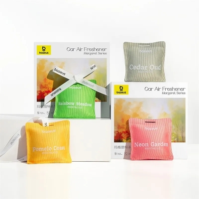 Picture of Baseus Air Freshener Margaret Series 4pcs Combo 1 Neon Garden 1xRainbow Meadow 1xCedar Oud 1xPomelo Coast