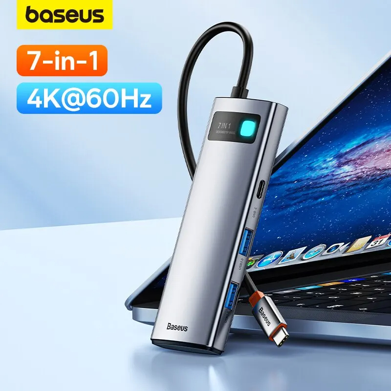 Picture of Baseus Metal Gleam Series 7 in 1 Multifunctional Type-C To Type C + HDMI + 2*USB + PD + SD/TF Hub