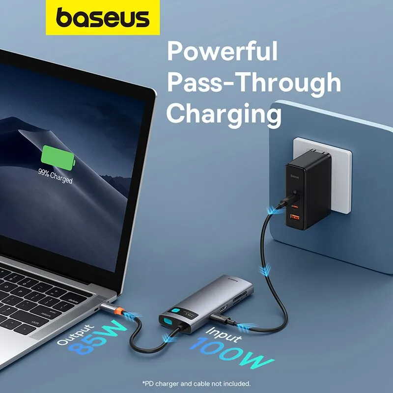 Picture of Baseus Metal Gleam Series 7 in 1 Multifunctional Type-C To Type C + HDMI + 2*USB + PD + SD/TF Hub