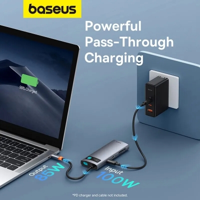Picture of Baseus Metal Gleam Series 7 in 1 Multifunctional Type-C To Type C + HDMI + 2*USB + PD + SD/TF Hub