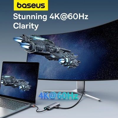 Picture of Baseus Metal Gleam Series 7 in 1 Multifunctional Type-C To Type C + HDMI + 2*USB + PD + SD/TF Hub