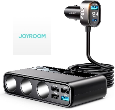 Picture of JOYROOM 210W   Adapter with PD/QC 3.0 * 2 Charge(3.3FT Cable), 12V/24V Independent Switches DC