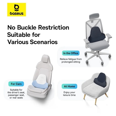 Picture of Baseus PrimeTrip VH1 Breathable Car Lumbar Pillow Memory Foam Protection Lumbar Backrest Cushion 3D Hollow Structure Car Cushion