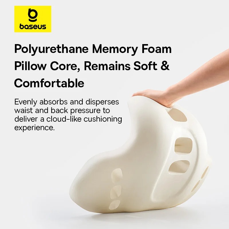 Picture of Baseus PrimeTrip VH1 Breathable Car Lumbar Pillow Memory Foam Protection Lumbar Backrest Cushion 3D Hollow Structure Car Cushion