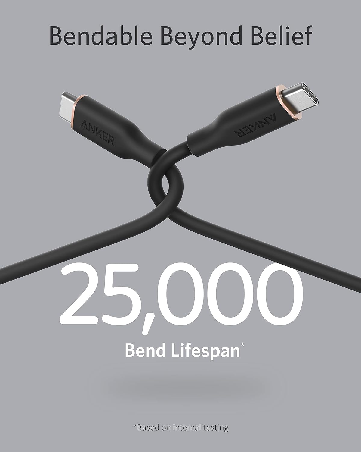 Picture of Anker USB C Cable,100W USB C to USB C Flow Cord, Type C Charger Fast Charging for iPhone 16 Series-3ft