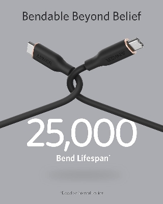 Picture of Anker USB C Cable,100W USB C to USB C Flow Cord, Type C Charger Fast Charging for iPhone 16 Series-3ft