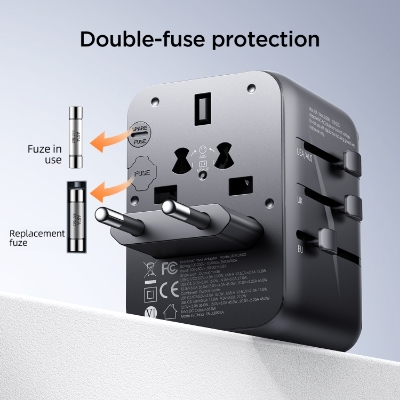 Picture of JOYROOM JR-TCW01 17W Universal Travel Adapter(Black)