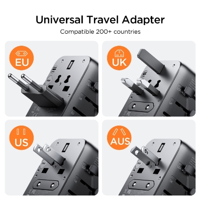 Picture of JOYROOM JR-TCW01 17W Universal Travel Adapter(Black)