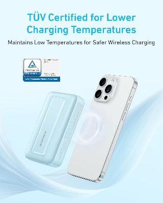 Picture of Anker Zolo Magnetic Power Bank, Compact 10,000mAh Wireless Portable Charger with 30W Max Fast Charging, Skin-Friendly and Durable Battery Pack, for iPhone 16/15/14 Series,