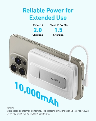 Picture of Anker Zolo 10000mah 30W Magnetic Power Bank with Built-in USB-C Cable