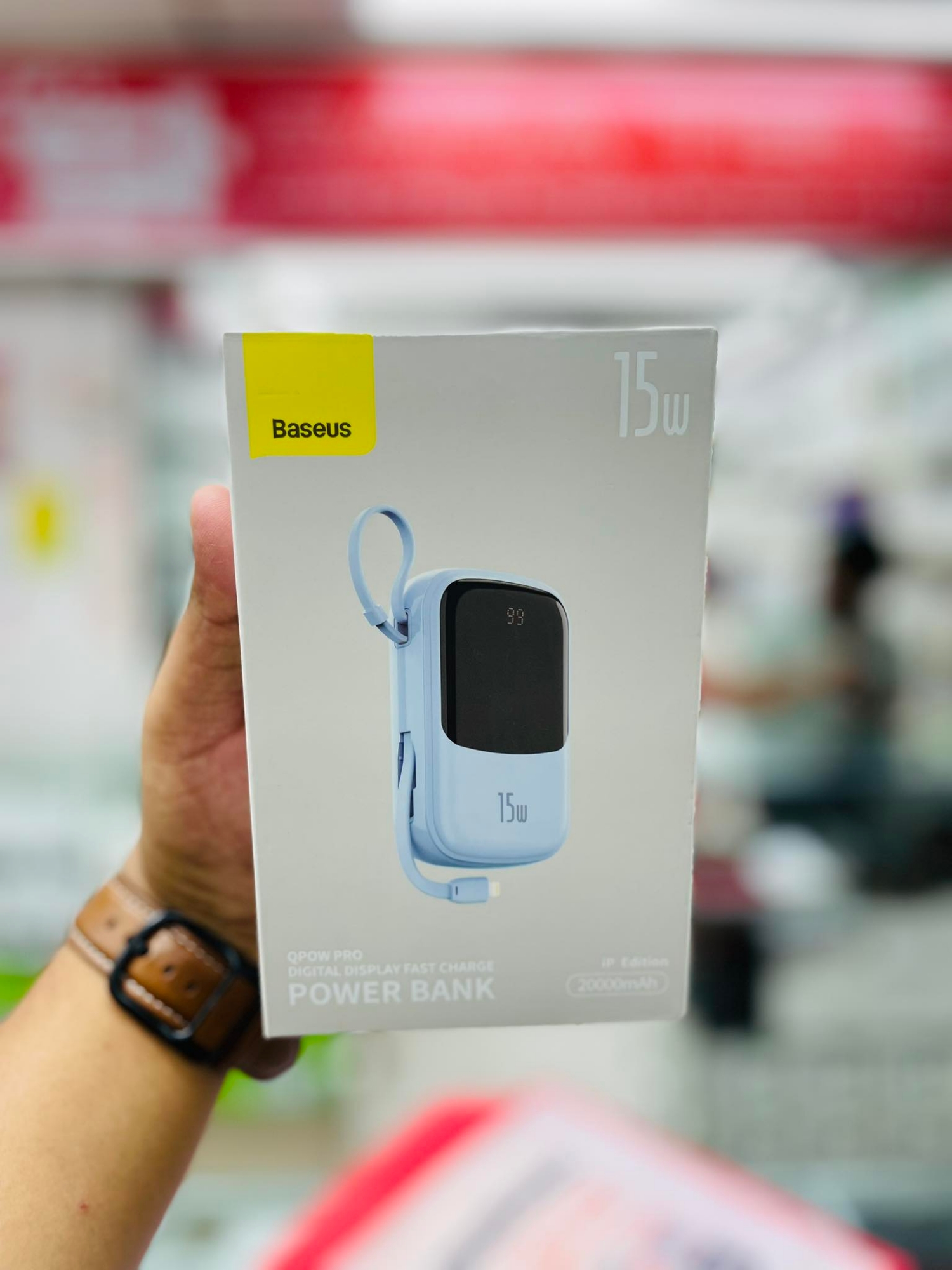 Picture of Baseus QPow Pro Digital Display Fast Charge Power Bank IP Edition 20000mAh 15W with Cable