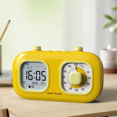 Picture of Chat Rabbit Dual Screen Thermometer Time Manager