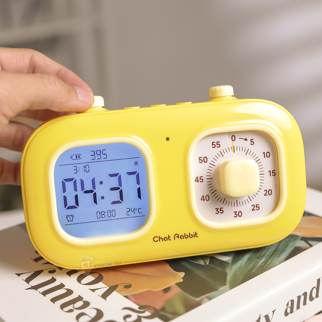 Picture of Chat Rabbit Dual Screen Thermometer Time Manager
