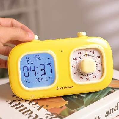 Picture of Chat Rabbit Dual Screen Thermometer Time Manager