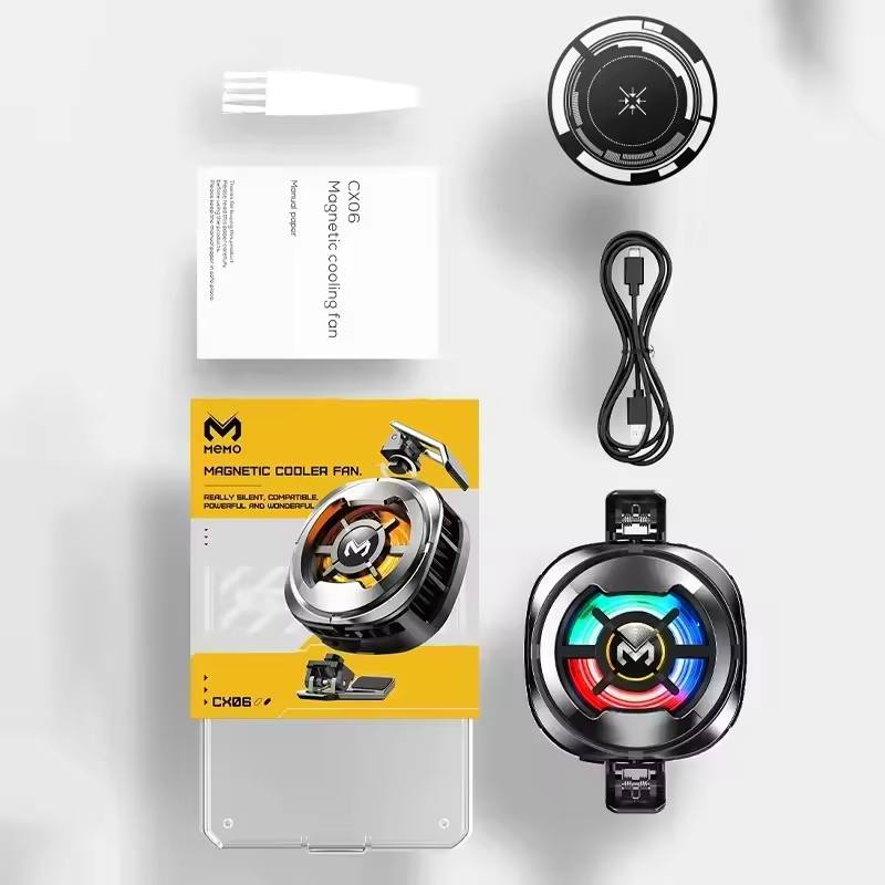 Picture of MEMO CX06 Mobile Phone Cooler Freeze Semiconductor Cooling Fan Radiator for IOS Android Magnetic/Back Clip 2 IN 1 Cool Heat Sink