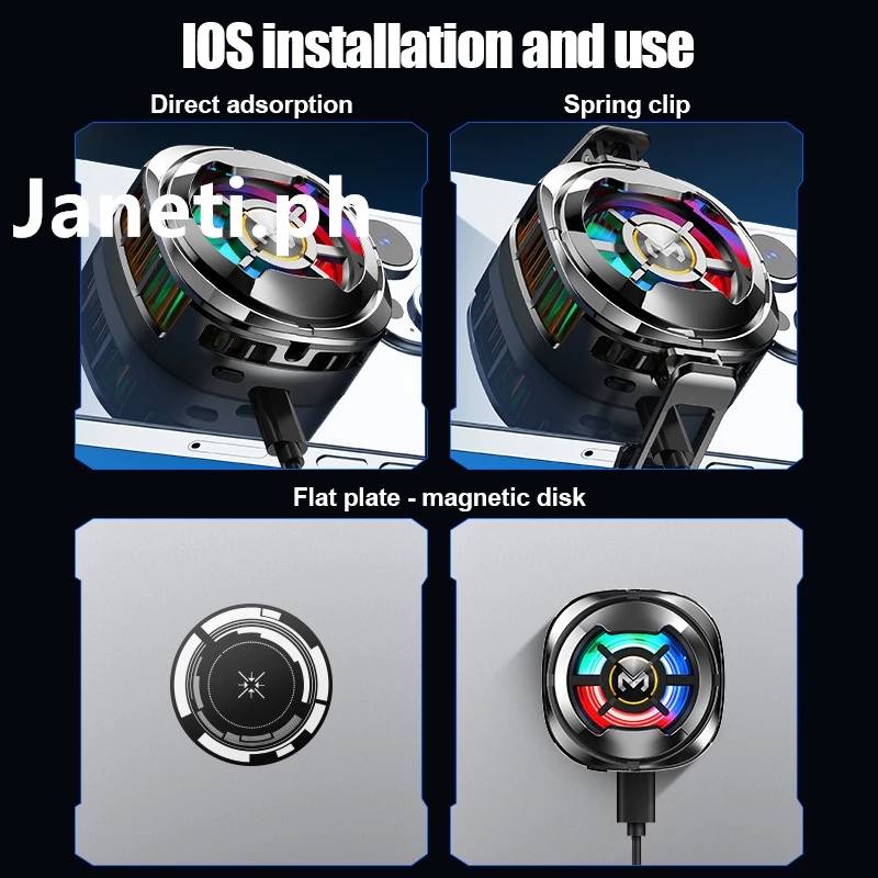 Picture of MEMO CX06 Mobile Phone Cooler Freeze Semiconductor Cooling Fan Radiator for IOS Android Magnetic/Back Clip 2 IN 1 Cool Heat Sink