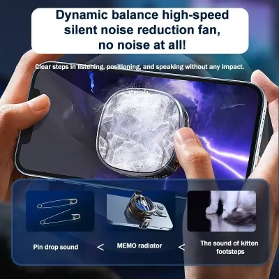 Picture of MEMO CX06 Mobile Phone Cooler Freeze Semiconductor Cooling Fan Radiator for IOS Android Magnetic/Back Clip 2 IN 1 Cool Heat Sink