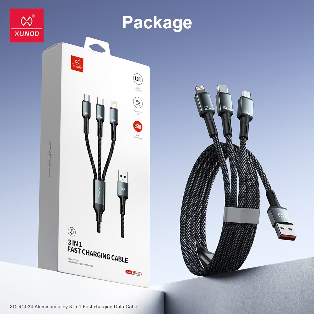 Picture of XUNDD XDDC-034 3 in 1 66W Fast Charging Cable
