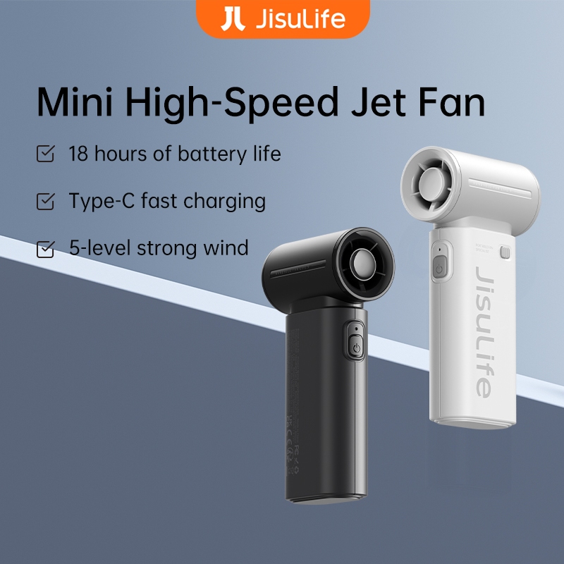 Picture of JISULIFE Handheld Turbo Fan,Super Strong Wind,5 Speeds,Long Battery Life,5000mAh,USB Rechargeable,Multipurpose Pocket fan