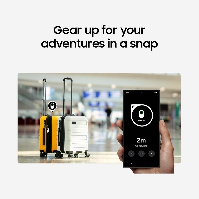 Picture of Samsung Galaxy SmartTag2, Bluetooth Tracker, Smart Tag  Locator Tracking Device, Item Finder for Keys, Wallet, Luggage, Pets, Use w/ Phones and Tablets Android 11 or Later, 2023, 1 Pack, Black