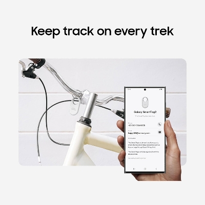Picture of Samsung Galaxy SmartTag2, Bluetooth Tracker, Smart Tag  Locator Tracking Device, Item Finder for Keys, Wallet, Luggage, Pets, Use w/ Phones and Tablets Android 11 or Later, 2023, 1 Pack, Black