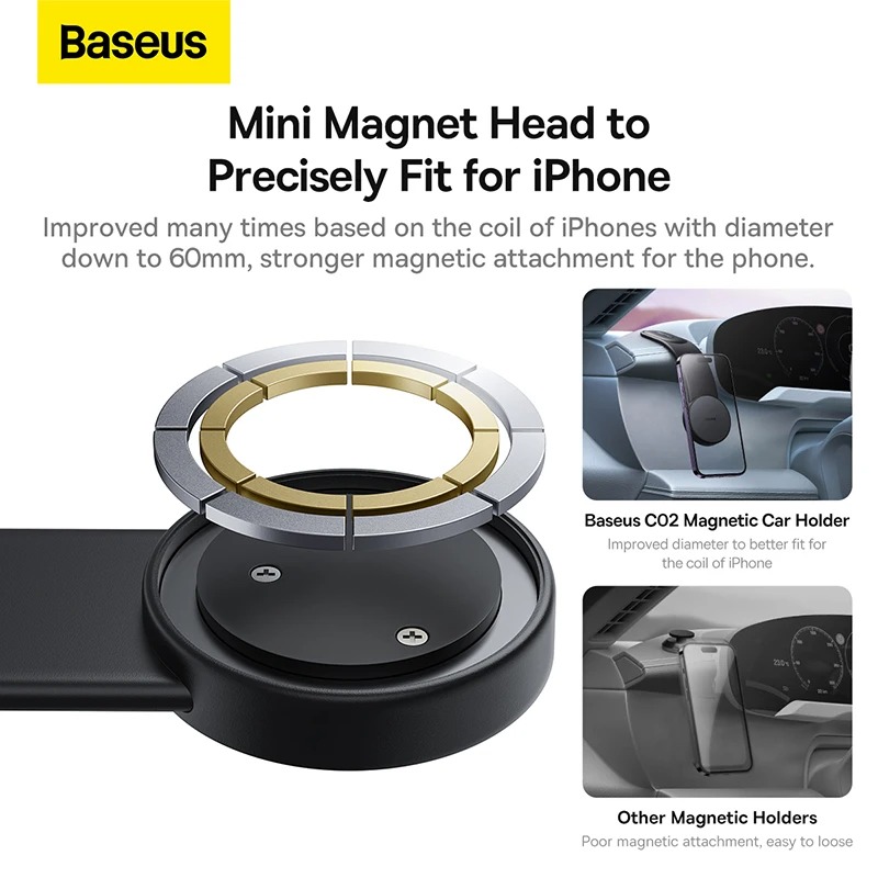 Picture of Baseus Magnetic Holder Car Phone Holder Stand Foldable Telephone Support Mount for Iphone 12 13 14 Pro Max For Samsung S23