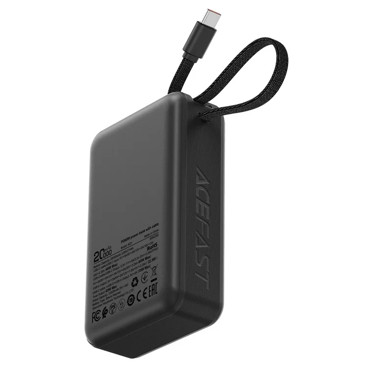 Picture of ACEFAST M21-20000 Power Bank 20000mAh PD 65W Phone Charger with Built-In Type-C Cable