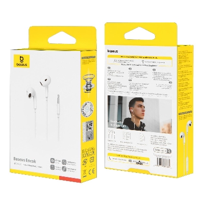 Picture of Baseus Wired Earphone 3.5mm HZ19 For Samsung Google Pixel One Plus Moon White