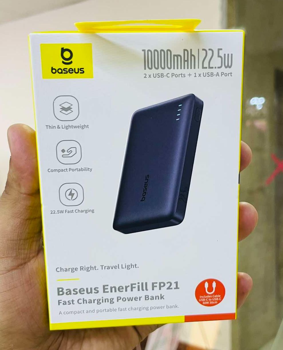 Picture of Baseus Power Bank FP21 EnerFill 10000mAh 22.5W With Type-c to Type-c Cable Black