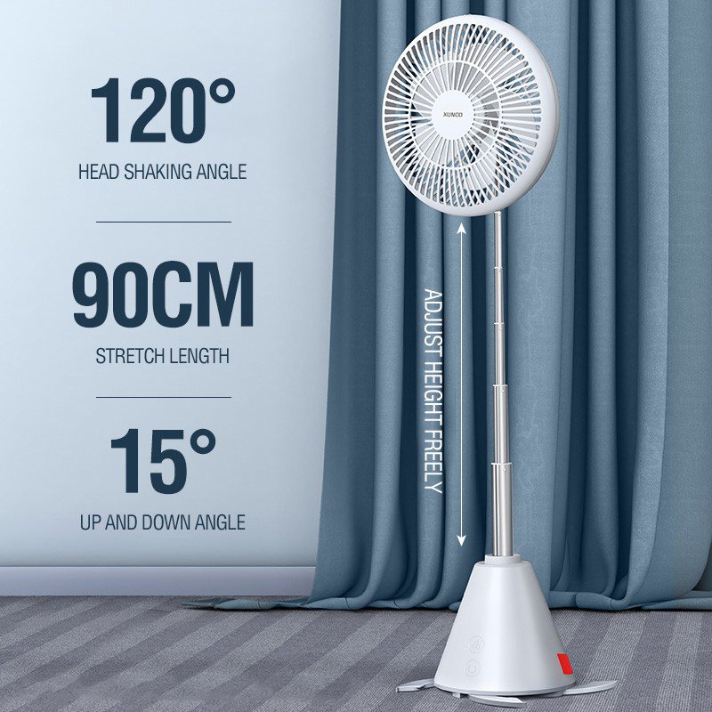 Picture of XUNDD XDOT-024 Rechargeable Oscillating Portable Fan Telescope Circulating Folding Fan with 8000mAh Battery Backup