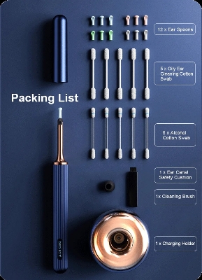 Picture of Bebird Note 3 Pro Max Tips Ear Stickers Ear Wax Removal Visual Ear Cleaner Spoon And Tweezers 2 in 1 Otoscope With 1000W Camera