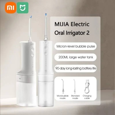 Picture of 2024 XIAOMI MIJIA Portable Oral Irrigator 2 MEO705 Dental Teeth Whitening Flosser bucal tooth Cleaner waterpulse Water Thread