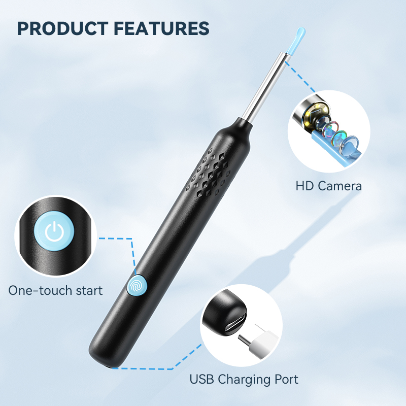 Picture of N3 PRO Wifi Ear Scoop Endoscope Cleaner Wireless Visual Electric Ear Wax Removal Tool Kit with HD Camera