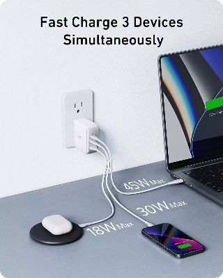 Picture of ANKER B2145 - 736 Charger Nano II - 3-Port 100W  TYPE-C to Type C Cable