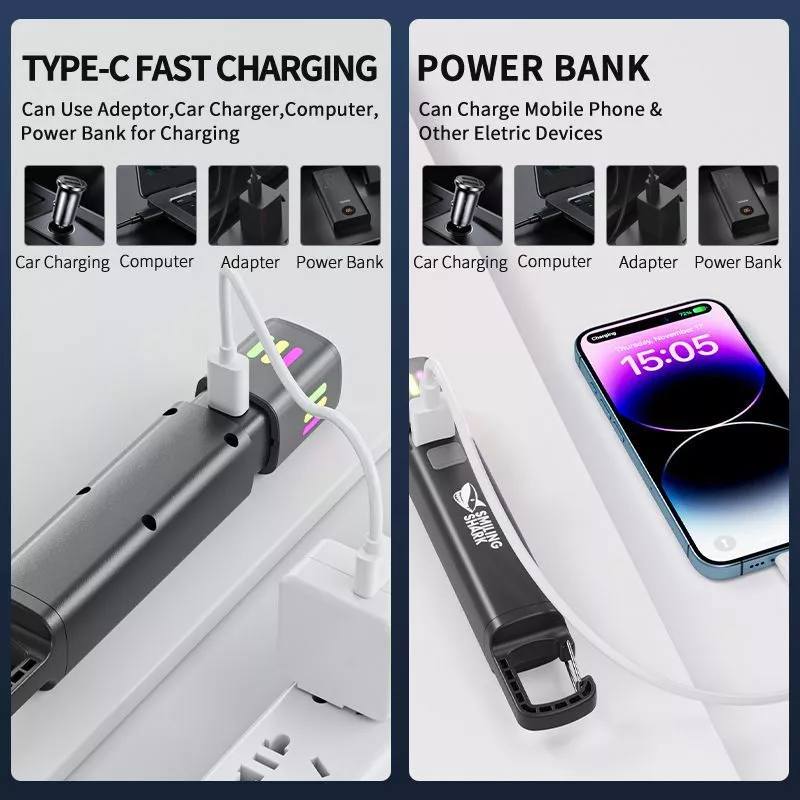 Picture of SMILING SHARK SD-1018A Outdoor Flashlight Strong Light with Floodlight Side Lights