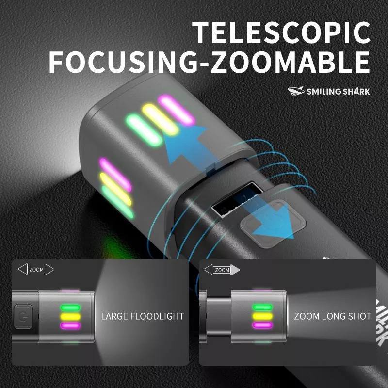 Picture of SMILING SHARK SD-1018A Outdoor Flashlight Strong Light with Floodlight Side Lights