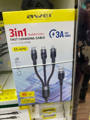 Picture of AWEI CL-975 USB-C / Lightning / Micro USB 3in1 Cable