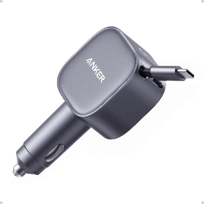 Picture of Anker Nano 75W USB-C Car Charger with Built-in Retractable USB-C Cable (A2738)