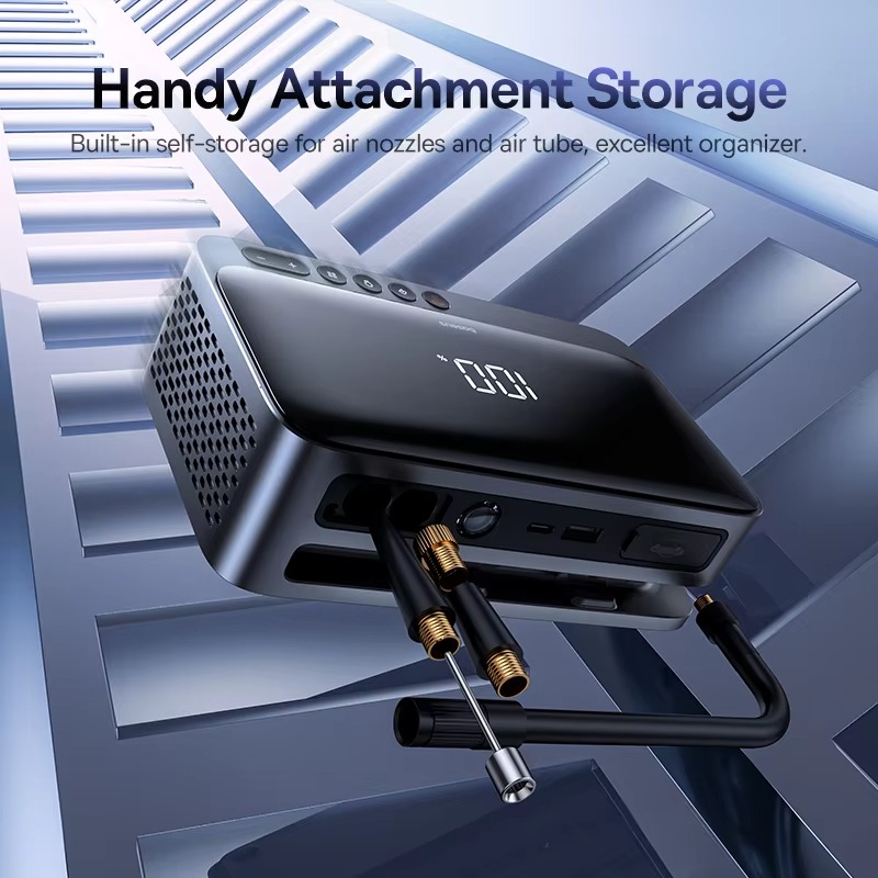 Picture of Baseus 4 In 1 Jump Starter 600A Car Jump Starter Power Bank Multi-function Car Air Pump for Auto Battery Starting Tire Inflator 6000mah