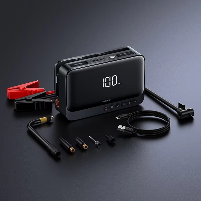 Picture of Baseus 4 In 1 Jump Starter 600A Car Jump Starter Power Bank Multi-function Car Air Pump for Auto Battery Starting Tire Inflator 6000mah