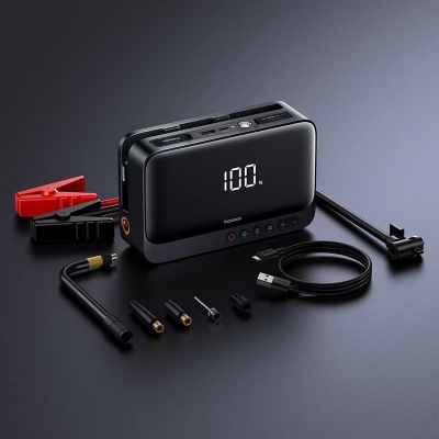 Picture of Baseus 4 In 1 Jump Starter 600A Car Jump Starter Power Bank Multi-function Car Air Pump for Auto Battery Starting Tire Inflator 6000mah
