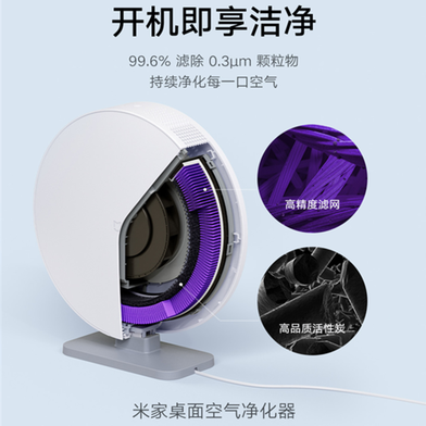 Picture of Xiaomi Mijia Air Purifier Desktop Personal Air Cleaner Antibacterial Purifiers Filtration with Mi Home App for Office