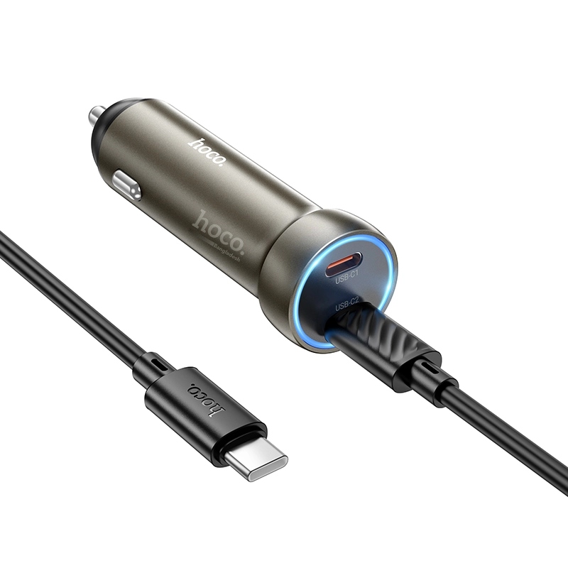 Picture of Hoco Z54B PD 60W Dual-port Car Charger Set with Type C to Type C Cable