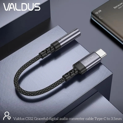 Picture of Valdus CS32 USB-C Male to 3.5mm Audio Adapter Cable
