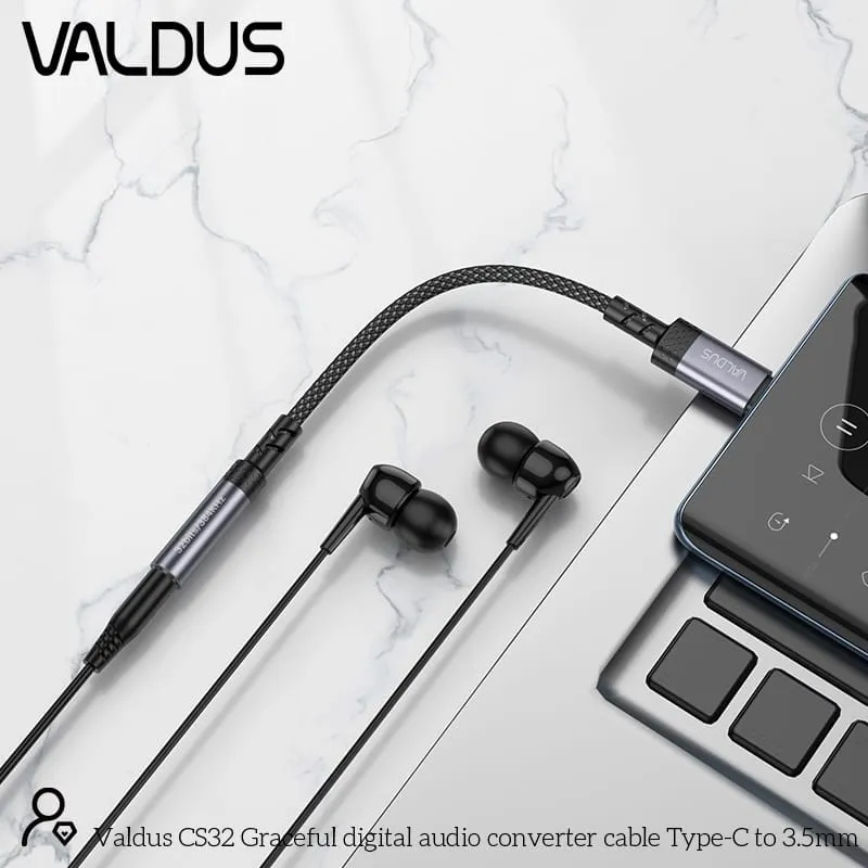 Picture of Valdus CS32 USB-C Male to 3.5mm Audio Adapter Cable