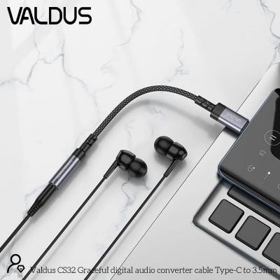 Picture of Valdus CS32 USB-C Male to 3.5mm Audio Adapter Cable